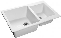 Мойка мрамор GRANFEST PRACTIK GF-P-780K  2 чаши 780х510 мм  иней