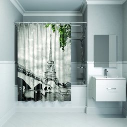 Штора для ванной комнаты 180х200 см полиэстер, Paris days, Grey 541Р18Ri11 IDDIS 19931
