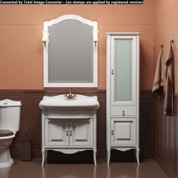 Зеркало Лоренцо 80, цвет белый + светильник на Рустуку