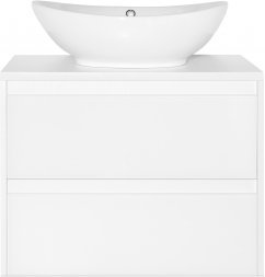 Тумба Style Line подвесная Монако 70 (2 ящ.), Гамма 56, Осина бел /бел лакобель, PLUS