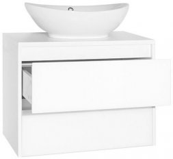 Тумба Style Line подвесная Монако 70 (2 ящ.), Гамма 56, Осина бел /бел лакобель, PLUS